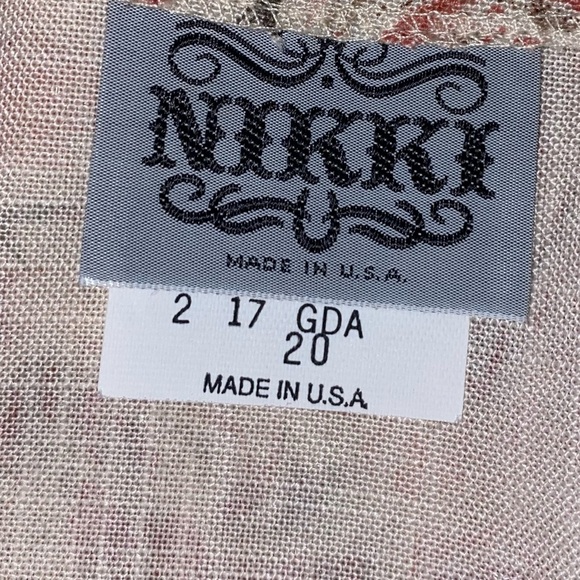 Nikki Vintage 80s Blazer Floral Pattern Neutral Rose Size 20 - Picture 5 of 8